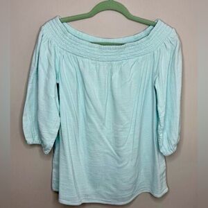 Vineyard Vines Cotton Crinkle gauze Blouse Light Blue- Size small